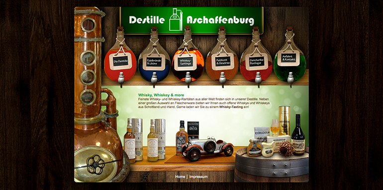 Internetauftritt Destille Aschaffenburg