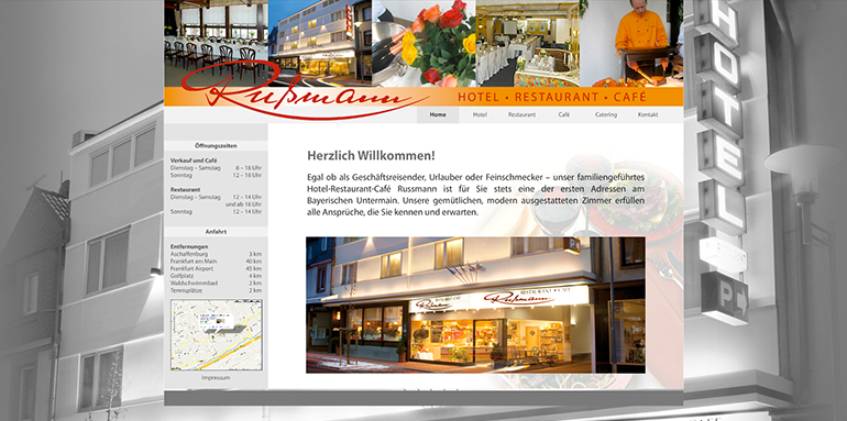 Internetauftritt Hotel Restaurant Cafe Russmann