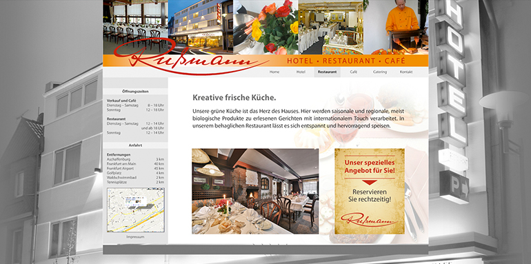 Internetauftritt Hotel Restaurant Cafe Russmann